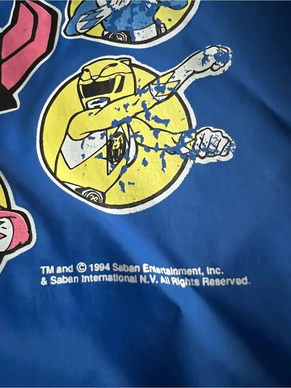 Power Ranger Kids Blue and Yellow Varsity Jacket VINTAGE 90’s